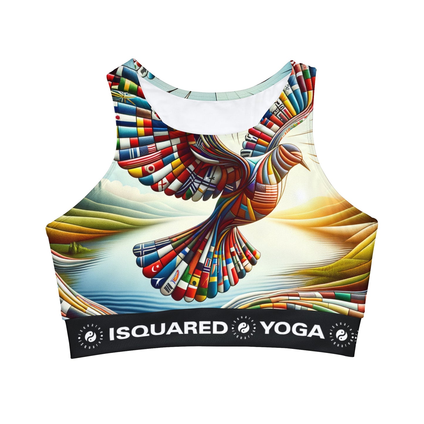 "Global Tapestry of Tranquility" - High Neck Crop Top