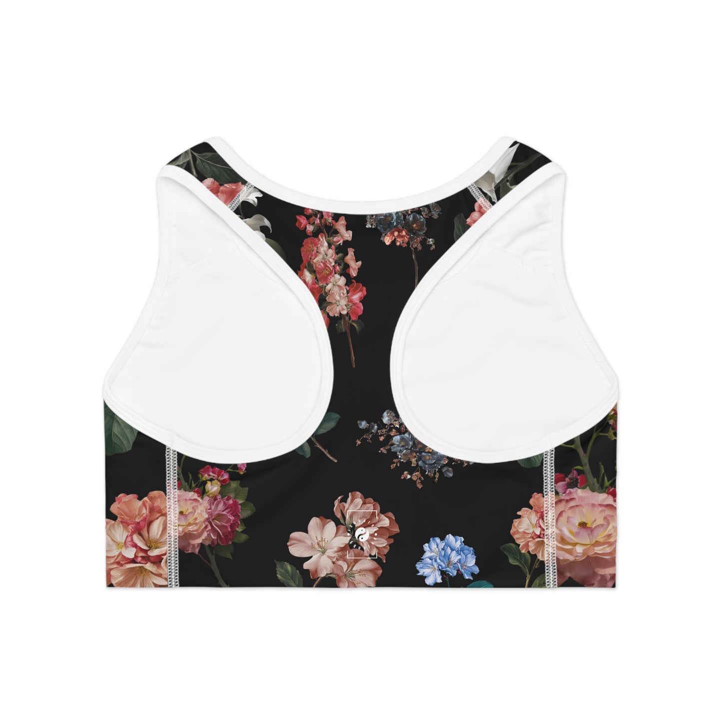 Botanicals on Black - High Performance Sports Bra