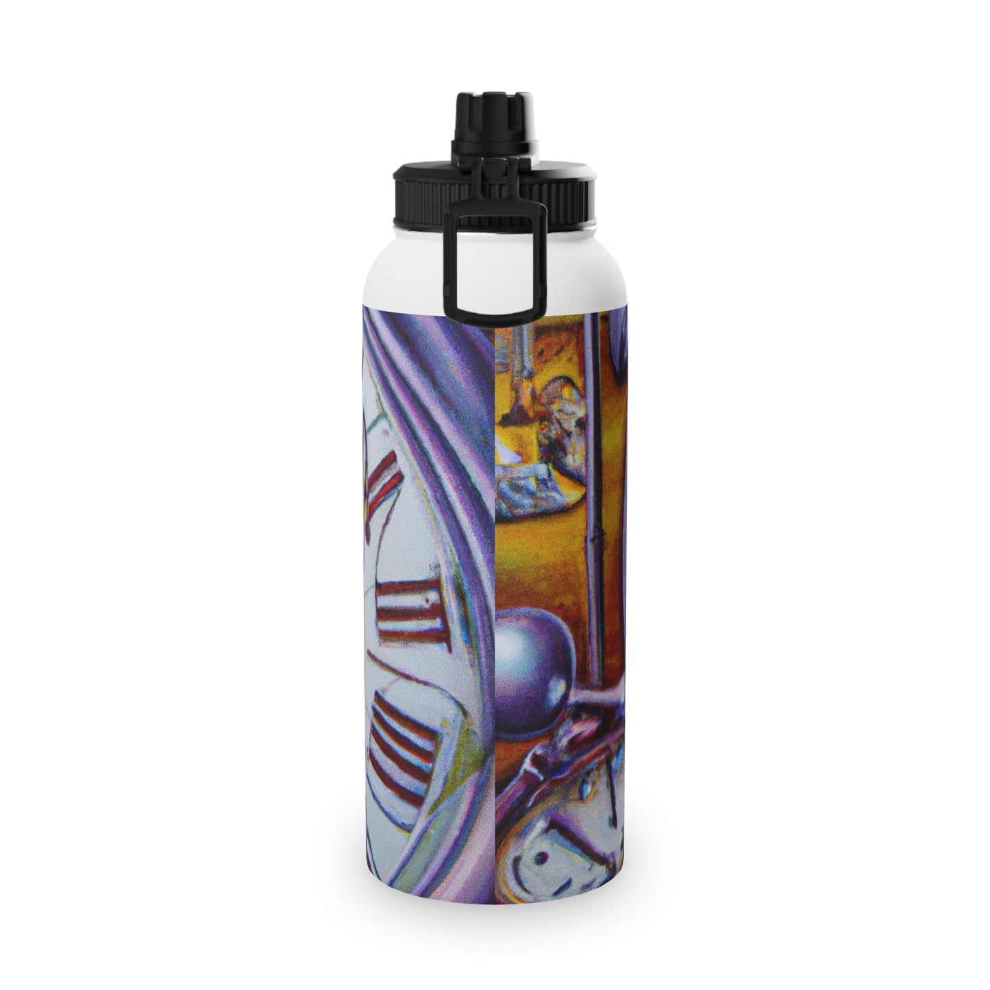 "Chrono Illusionist's Liquid Riddle" - Sports Water Bottle