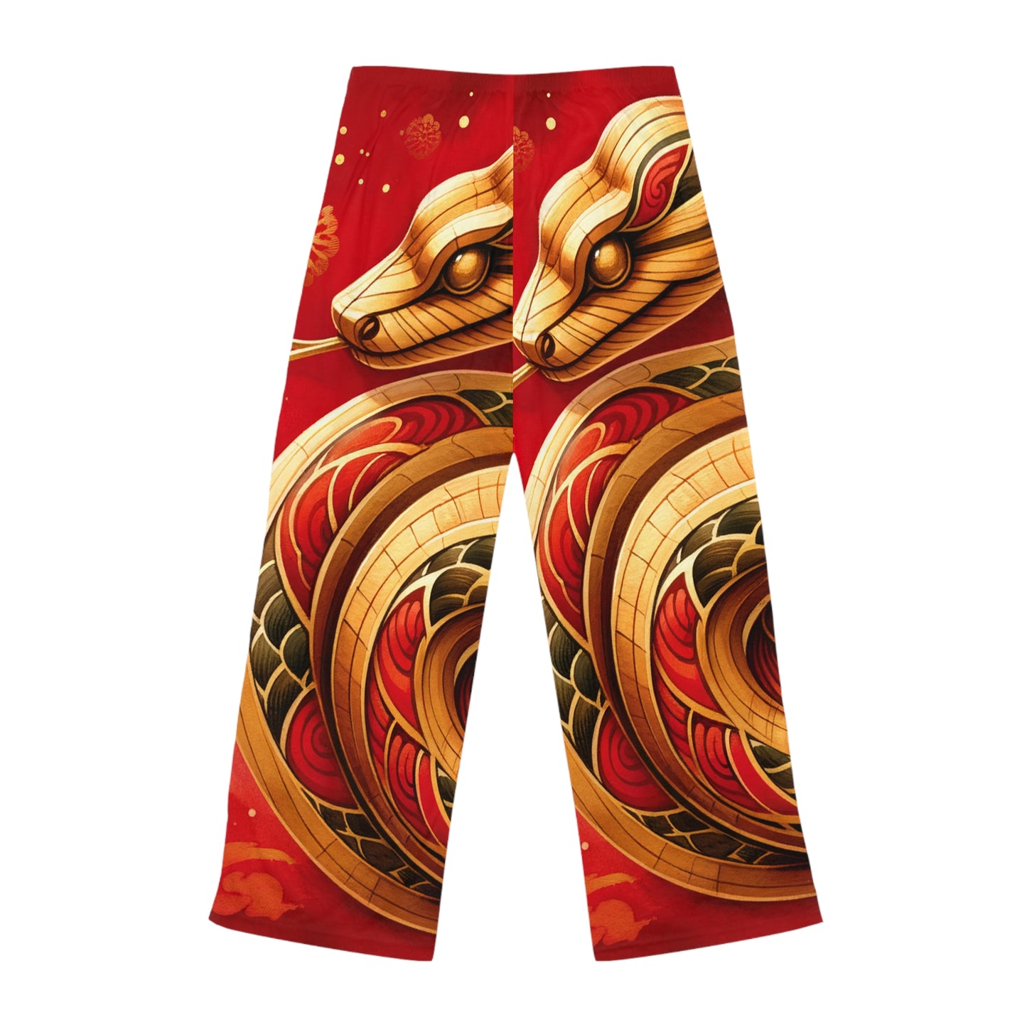 "Crimson Serenity: The Golden Snake" - Pantalon lounge femme 