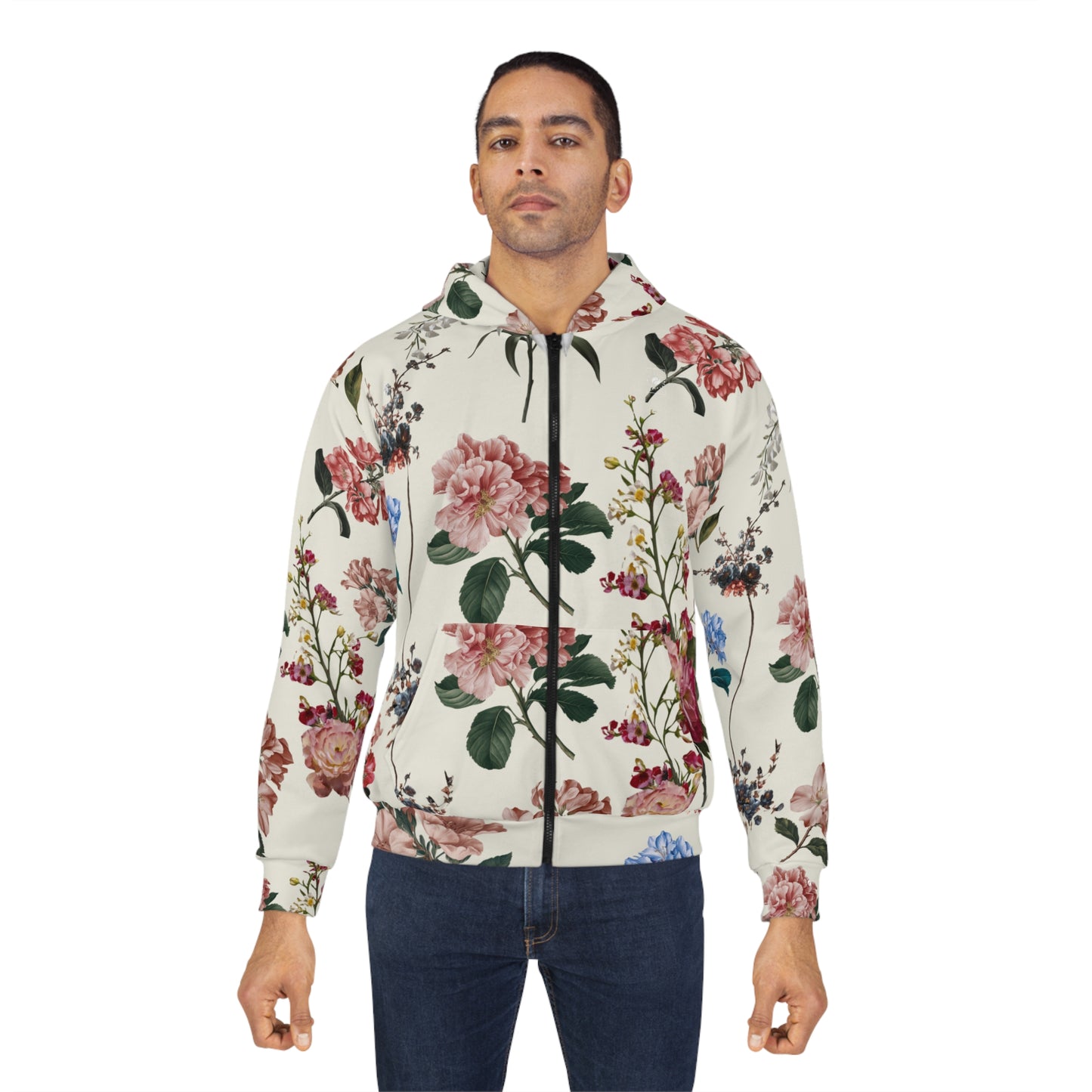 Botanicals on Beige - Zip Hoodie