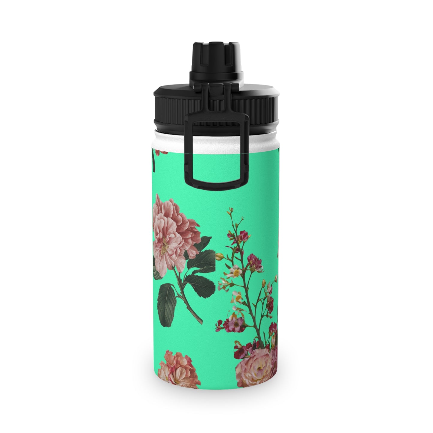 Botanicals on Turquoise - Sports Water Bottle