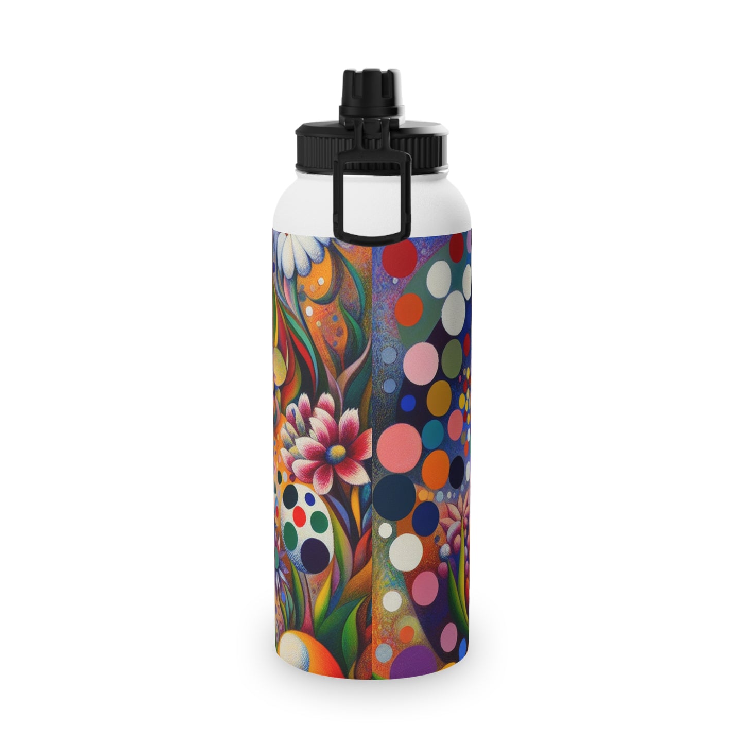 "Polka Petals in Yogic Surrealism: An Artistic Salute to Kusama and Kahlo" - Sports Water Bottle