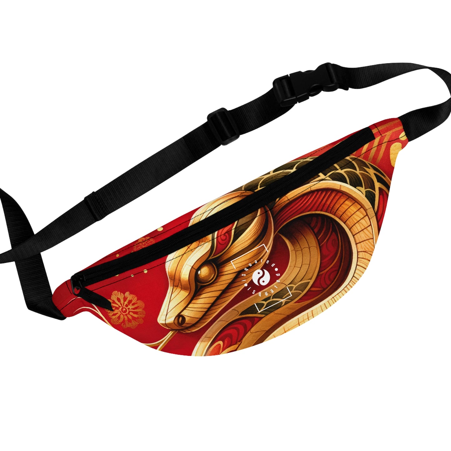 "Crimson Serenity: The Golden Snake" - Fanny Pack