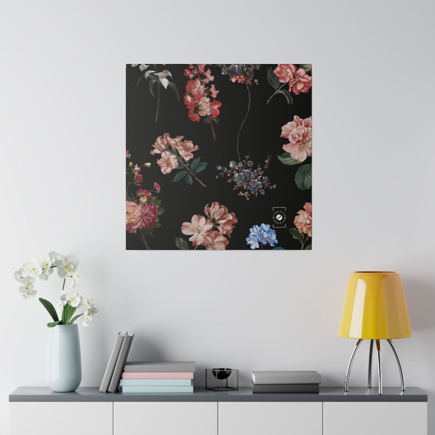 Botanicals on Black - Art Print Canvas