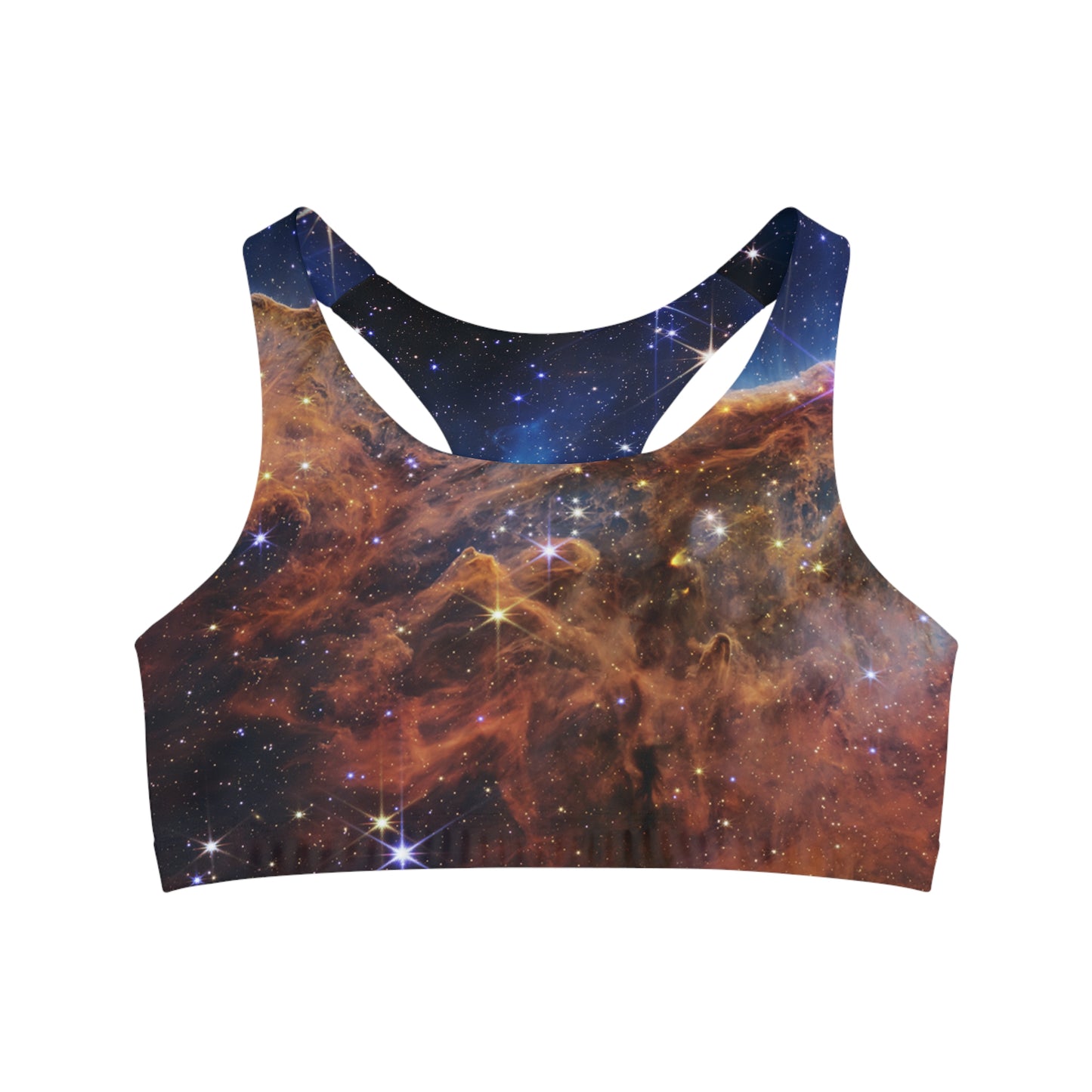 “Cosmic Cliffs” in the Carina Nebula (NIRCam Image) - JWST Collection - Seamless Sports Bra