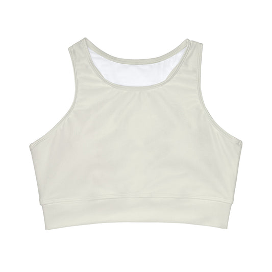 #E9E7DA Ivory - High Neck Crop Top