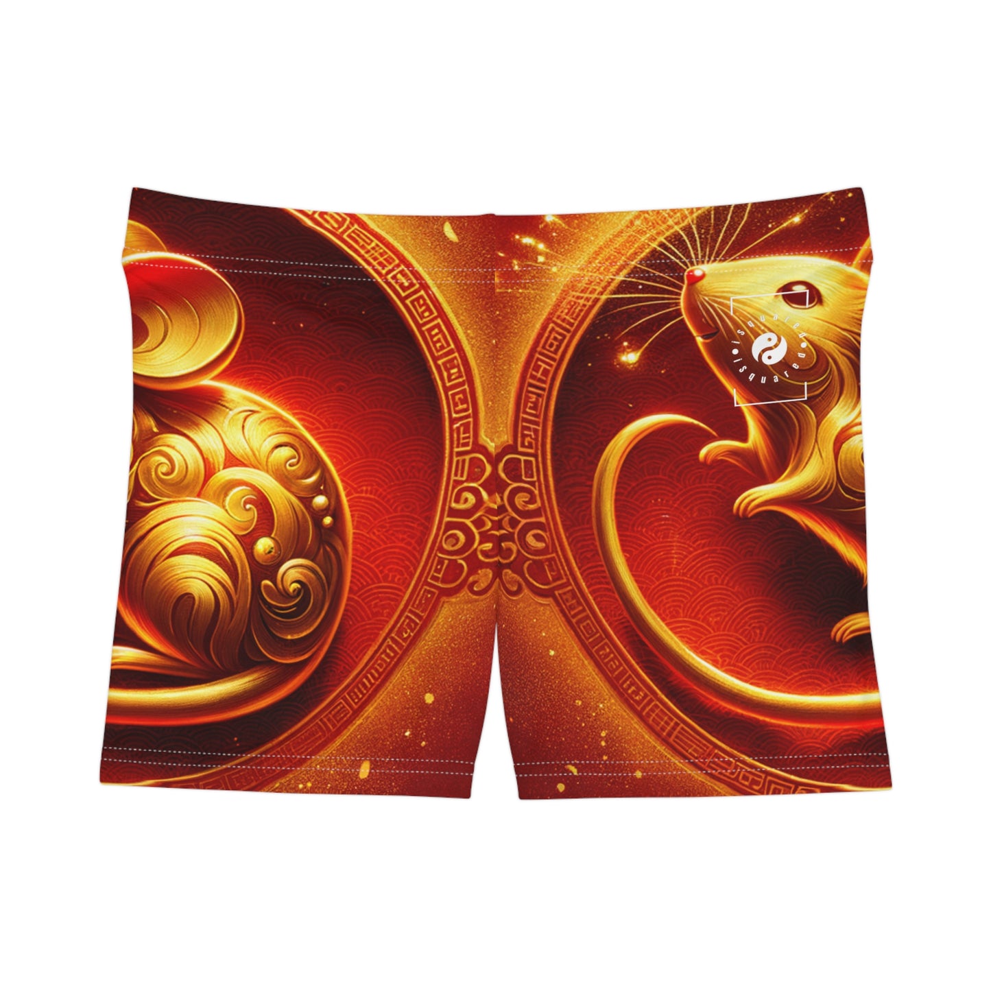 "Golden Emissary: A Lunar New Year's Tribute" - Mini Hot Yoga Short