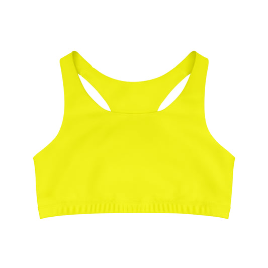 Neon Yellow FFFF00 - Seamless Sports Bra