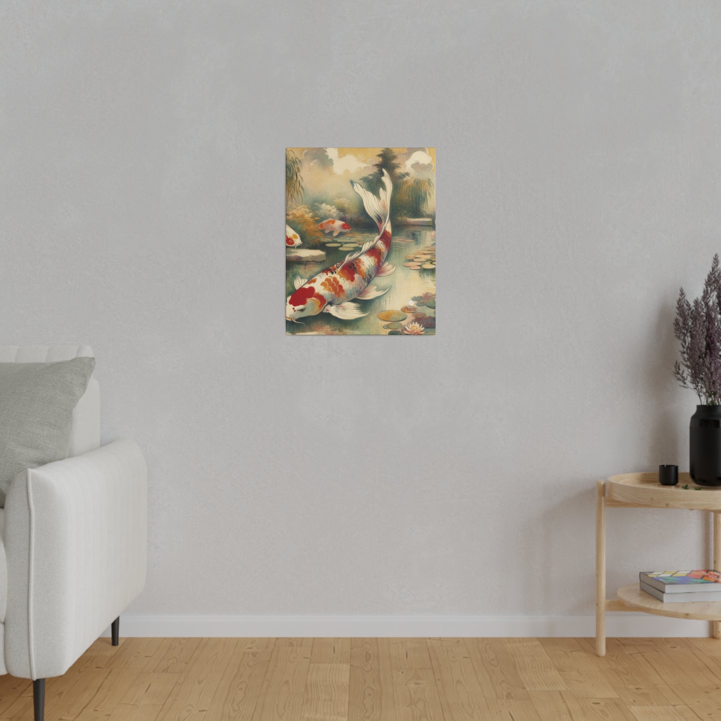 Koi Lily Pond - Art Print Canvas