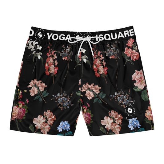 Botanicals on Black - Swim Shorts (Mid-Length) for Men