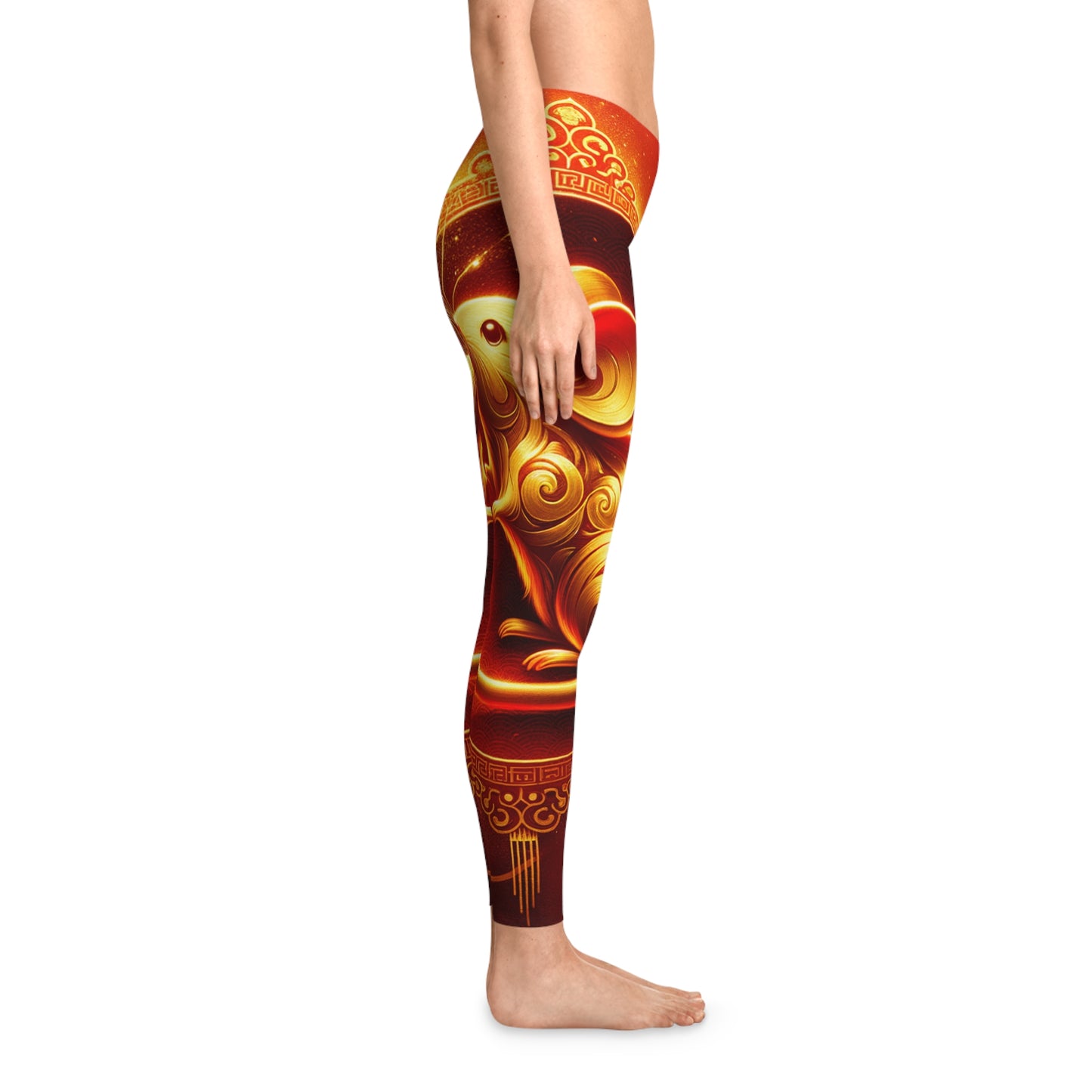 "Golden Emissary: A Lunar New Year's Tribute" - Unisex Tights