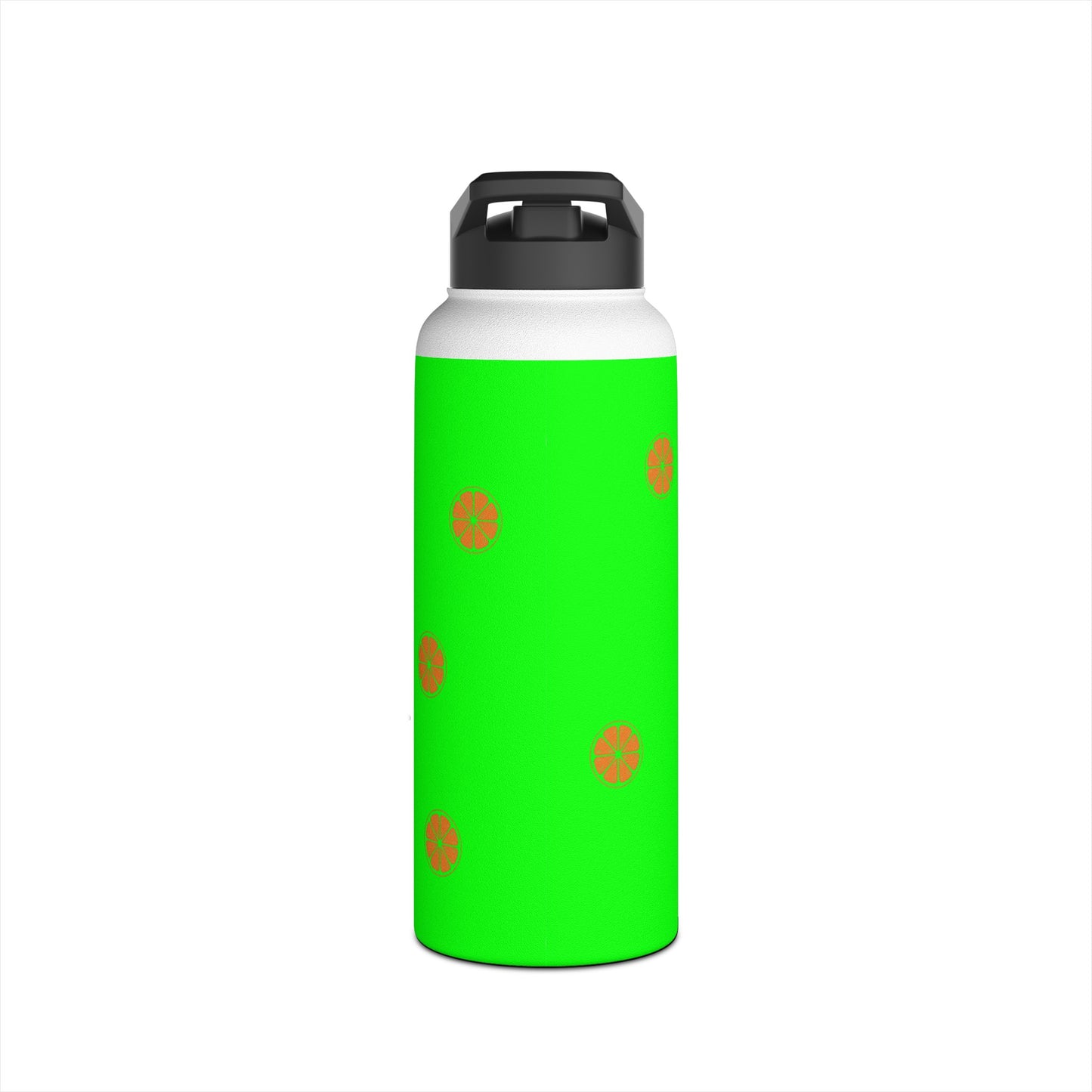 #05FD00 Lime Green + Mandarin - Water Bottle