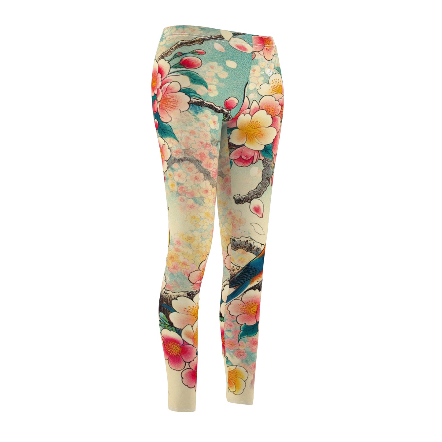 "Verdant Whispers: Sakura Chirping" - Casual Leggings