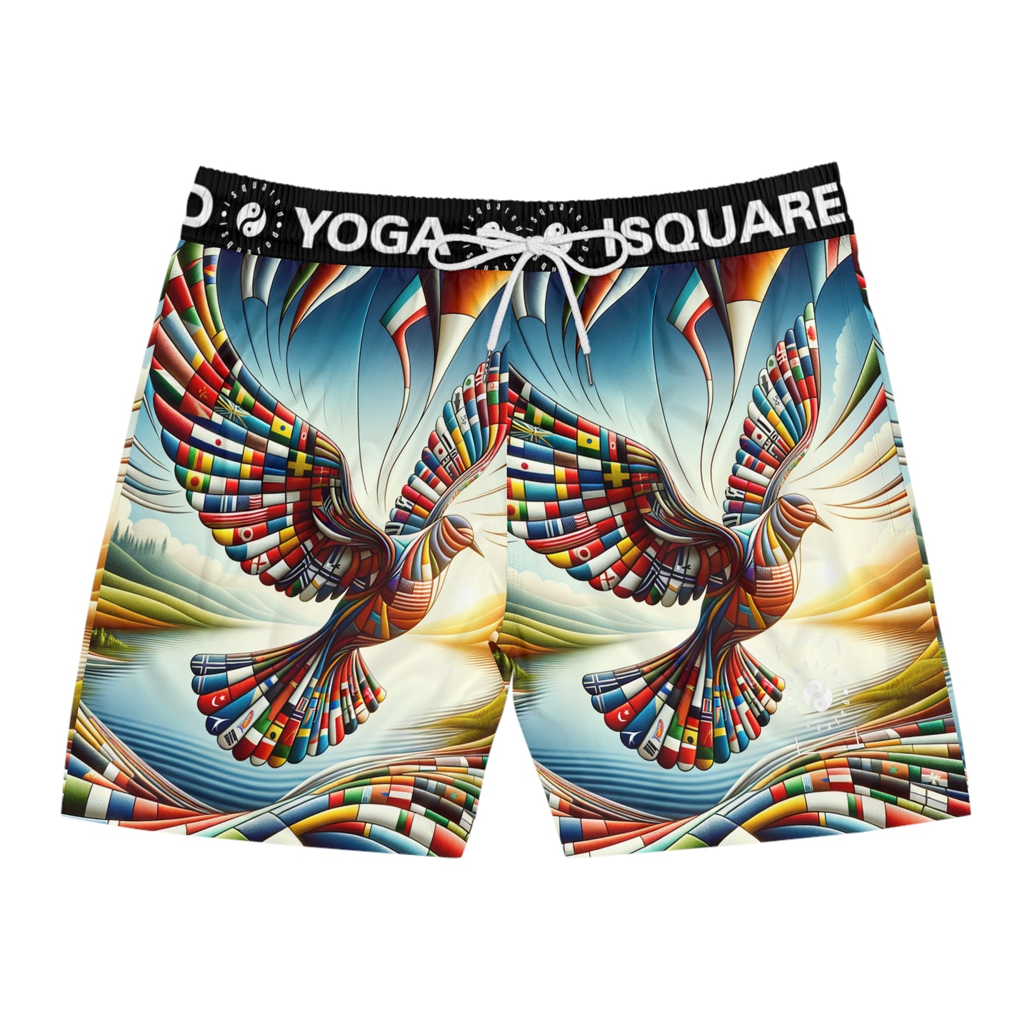 "Global Tapestry of Tranquility" - Swim Shorts (Mid-Length) for Men