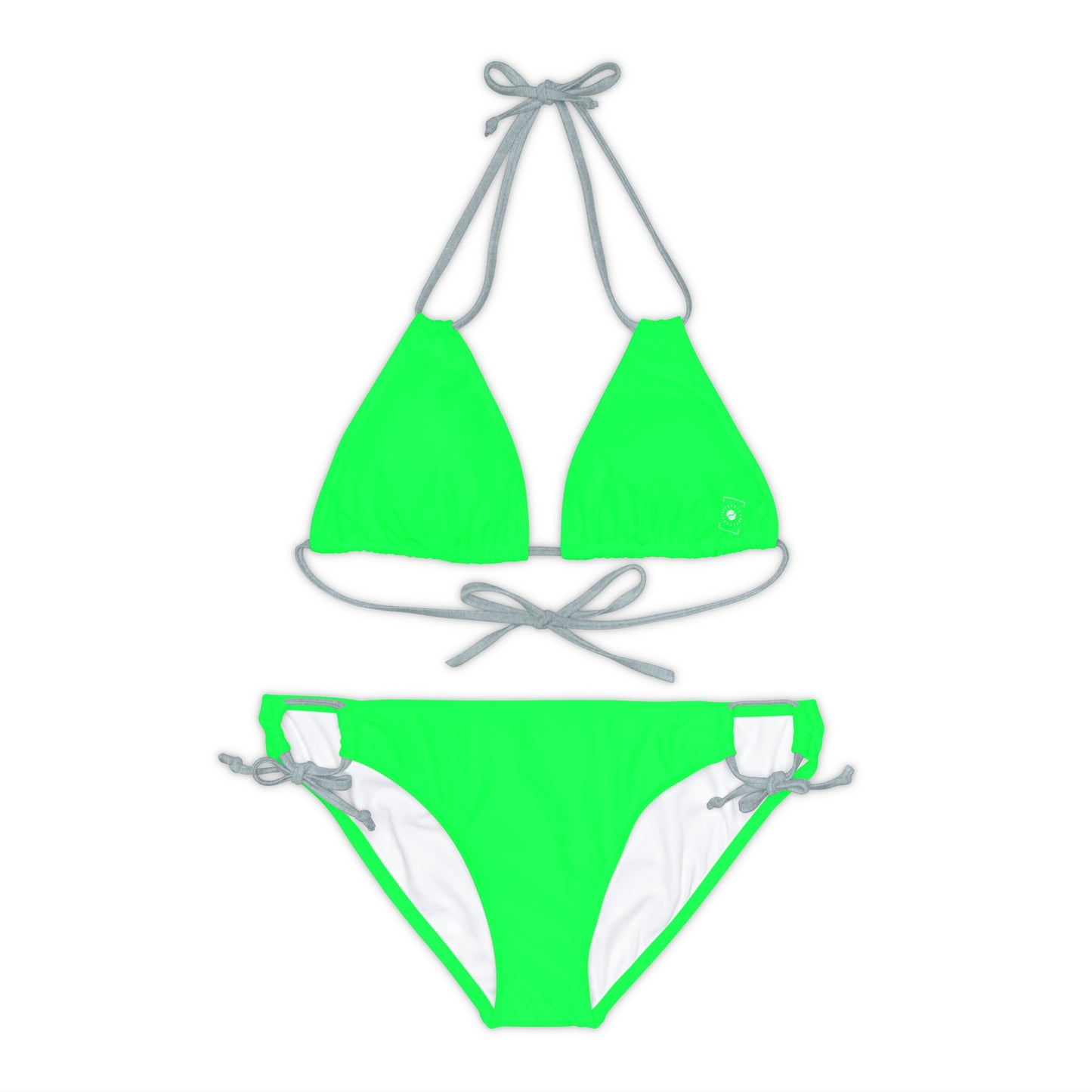 #0FFF50 Neon Green - Ensemble bikini à lacets