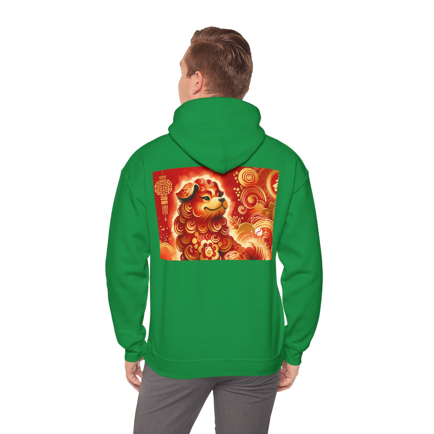 "Golden Canine Emissary on Crimson Tide: A Chinese New Year Odyssey" - Hoodie