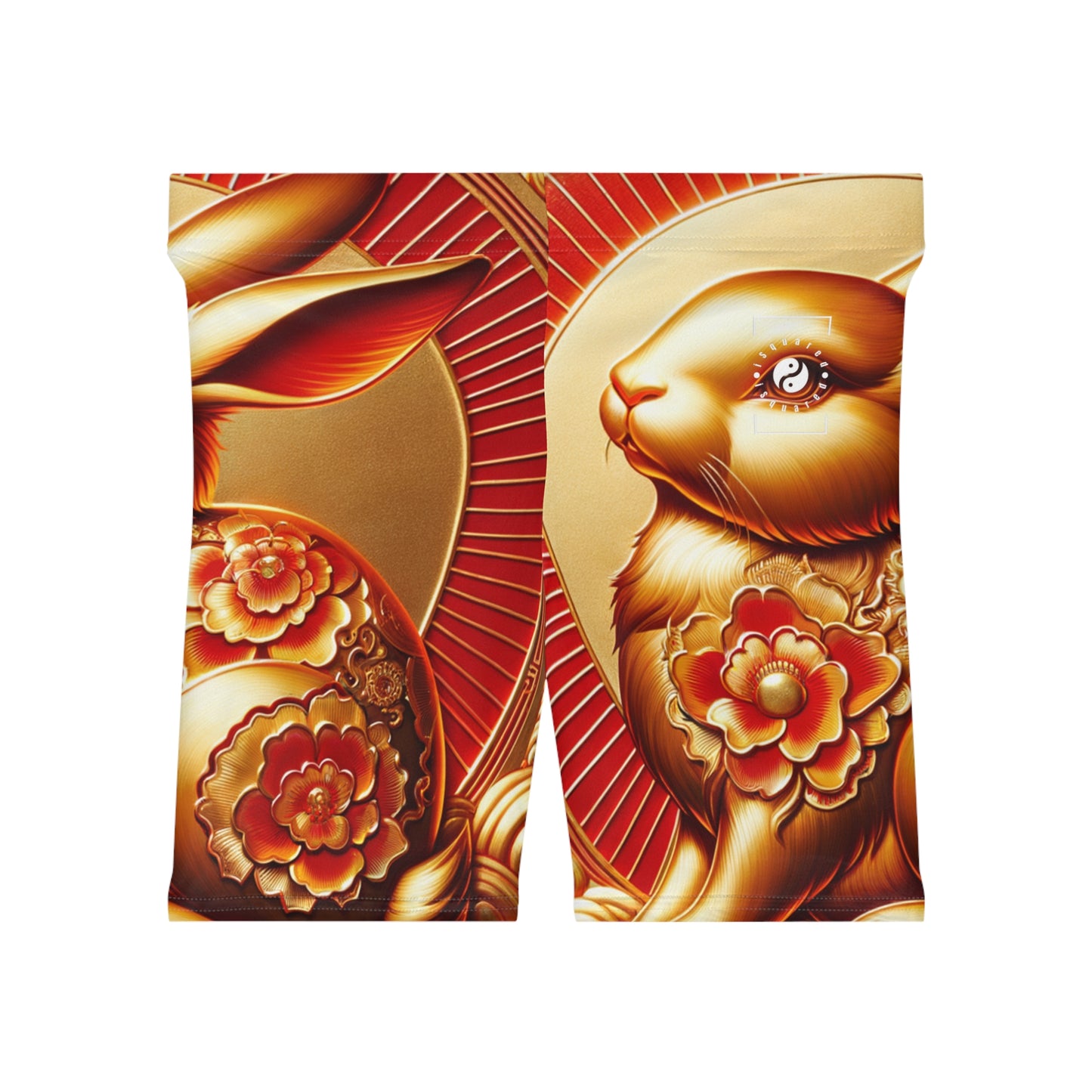 "Golden Blessings: Lunar Rabbit's Resplendence" - Hot Yoga Short