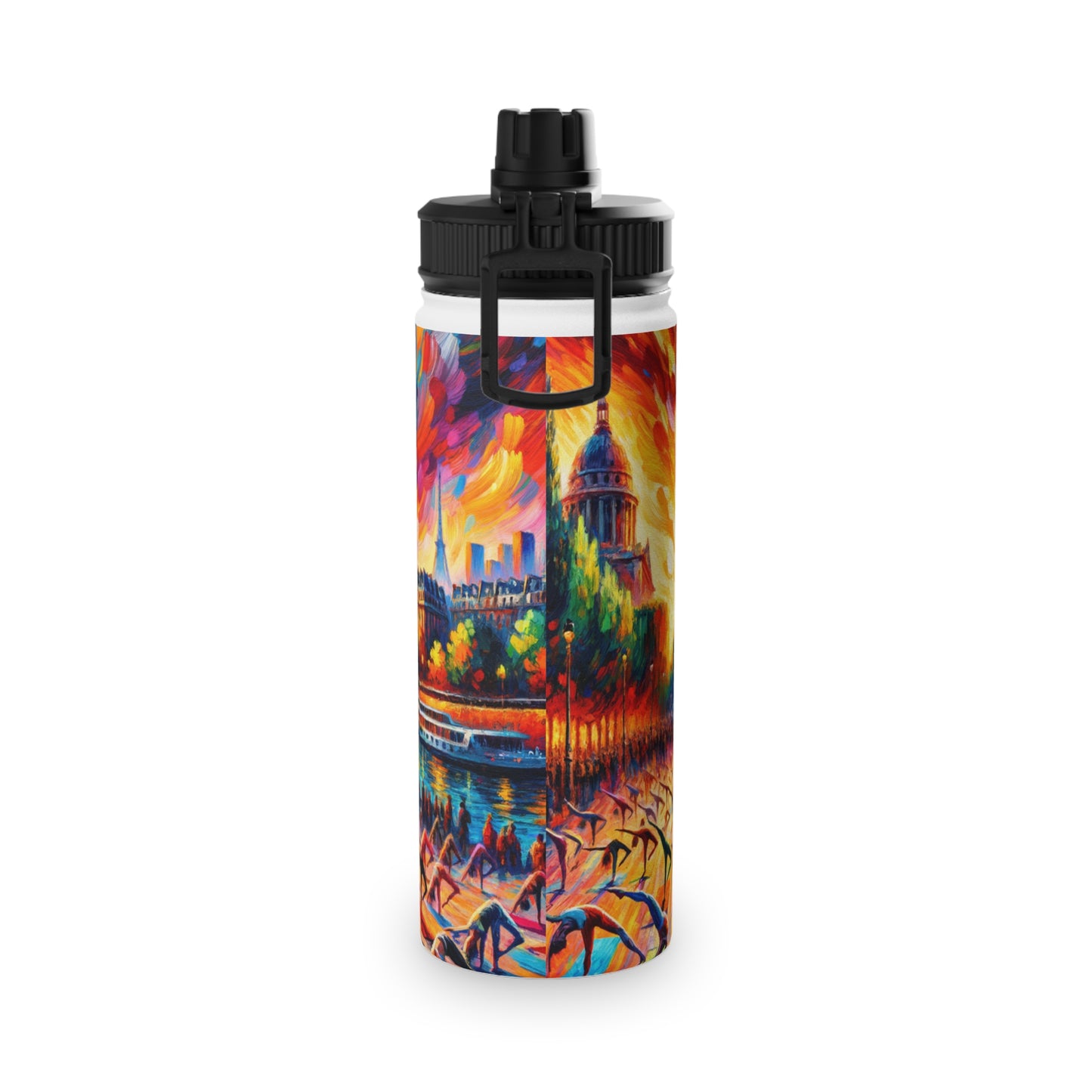 Parisian Yoga Chic - Sports Water Bottle