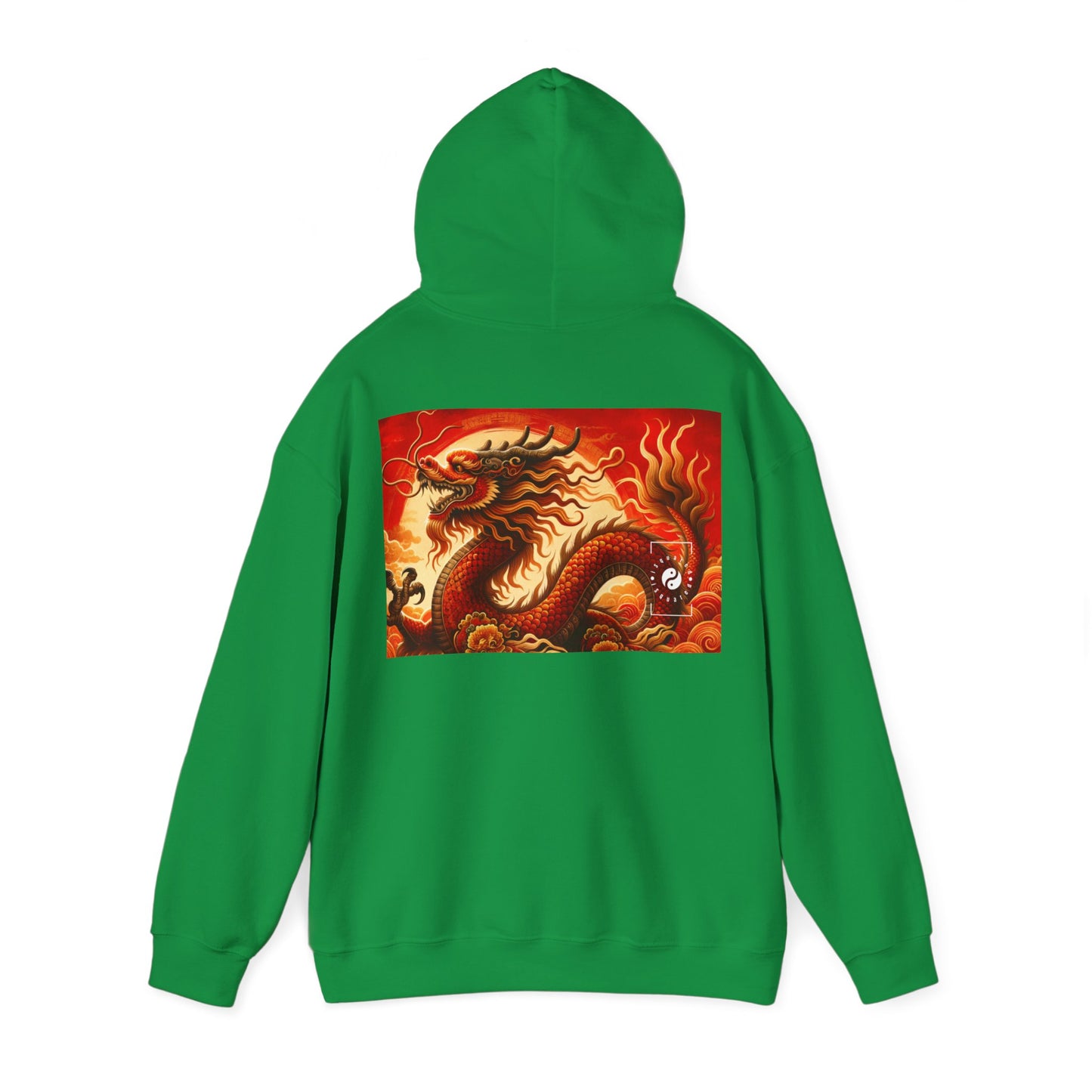 "Golden Dragon Dance in the Crimson Twilight" - Hoodie