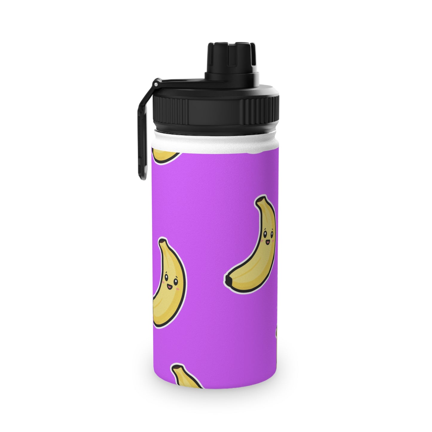 #D65BFF Purple + Banana - Sports Water Bottle