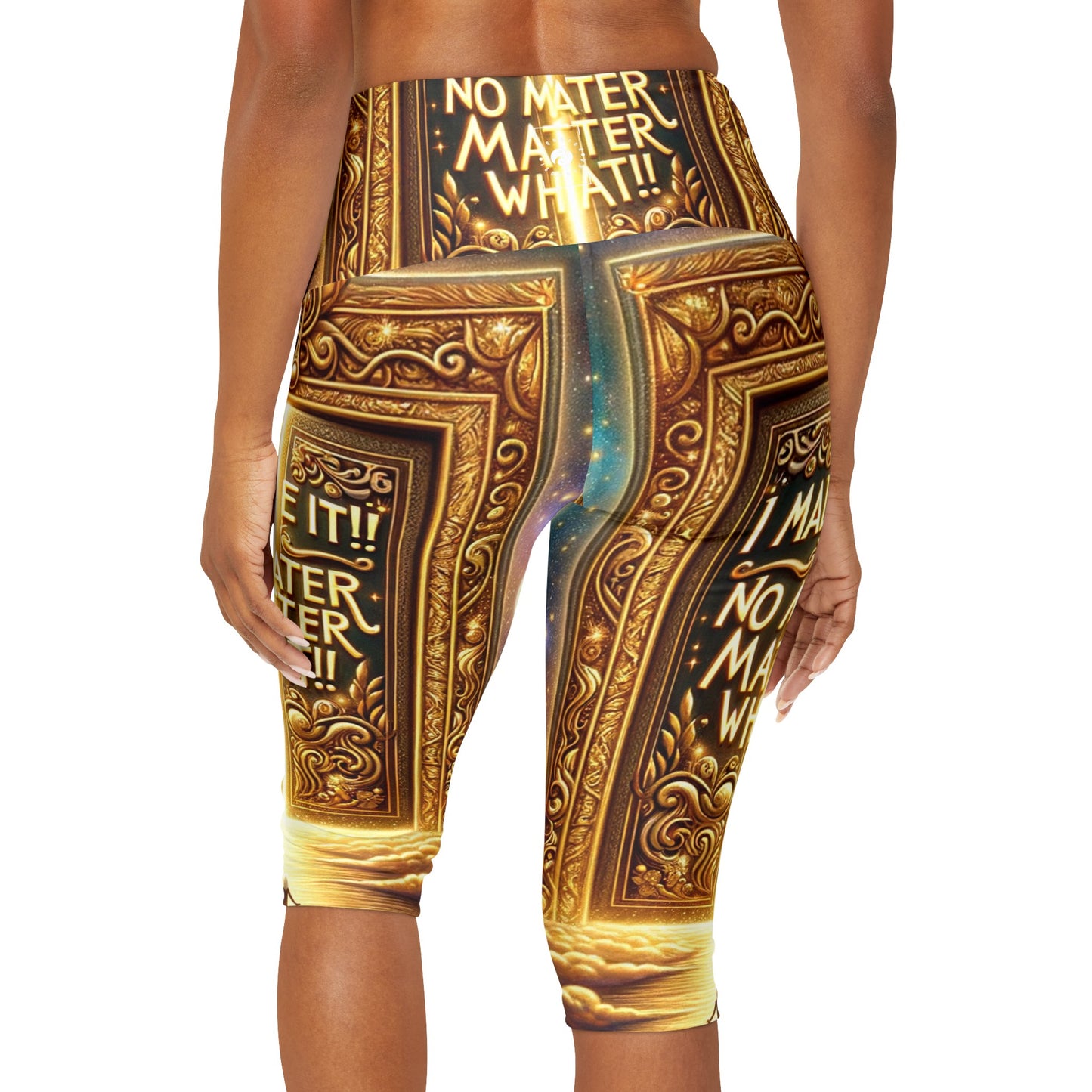 "Threshold of Perseverance" - High Waisted Capri Leggings