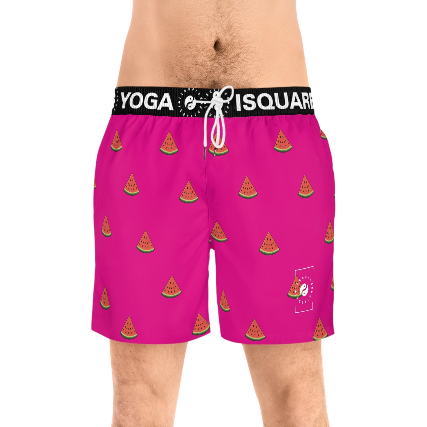 #DF0086 Pink + Watermelon - Swim Shorts (Mid-Length) for Men