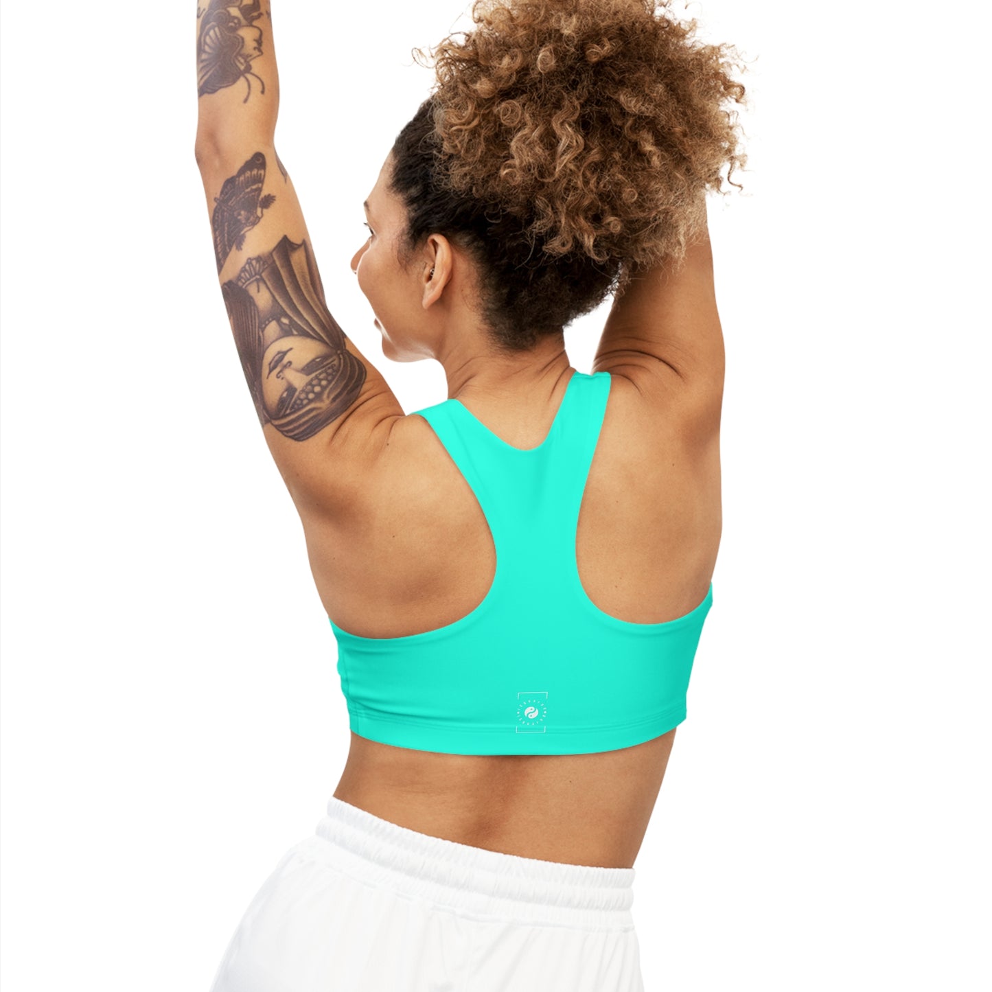 Neon Teal #11ffe3 - Seamless Sports Bra