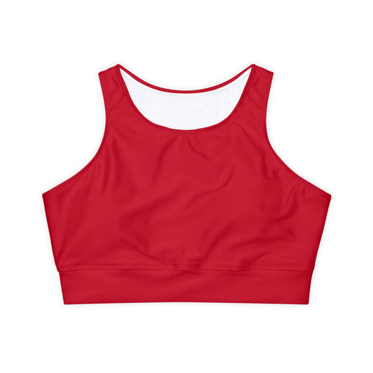 #D10927 Scarlet Red - Lined & Padded Sports Bra