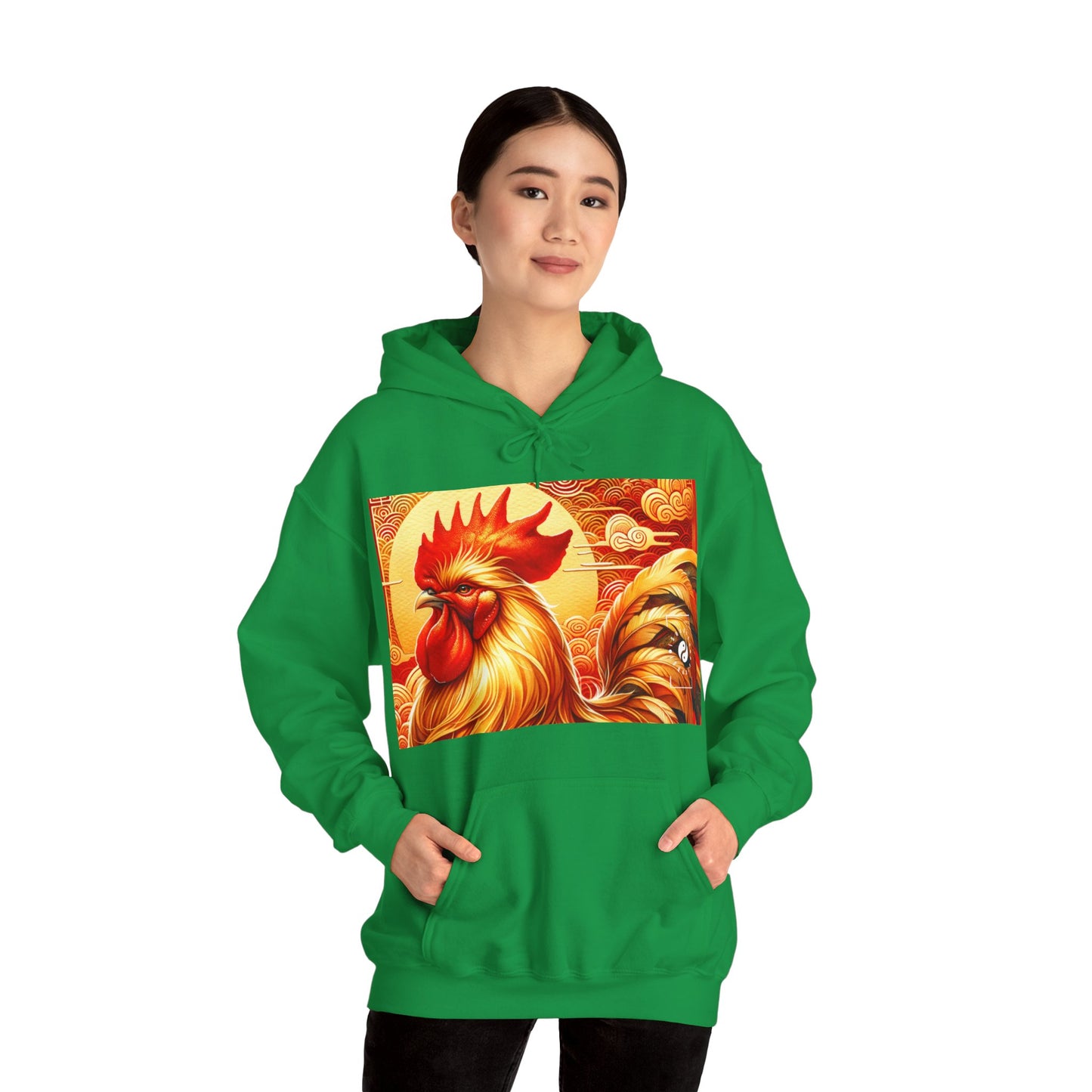 "Crimson Dawn: The Golden Rooster's Rebirth" - Hoodie