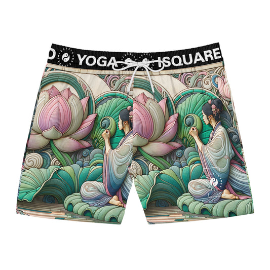 "Lotus Echo Serenity" - Swim Shorts (Mid-Length) for Men