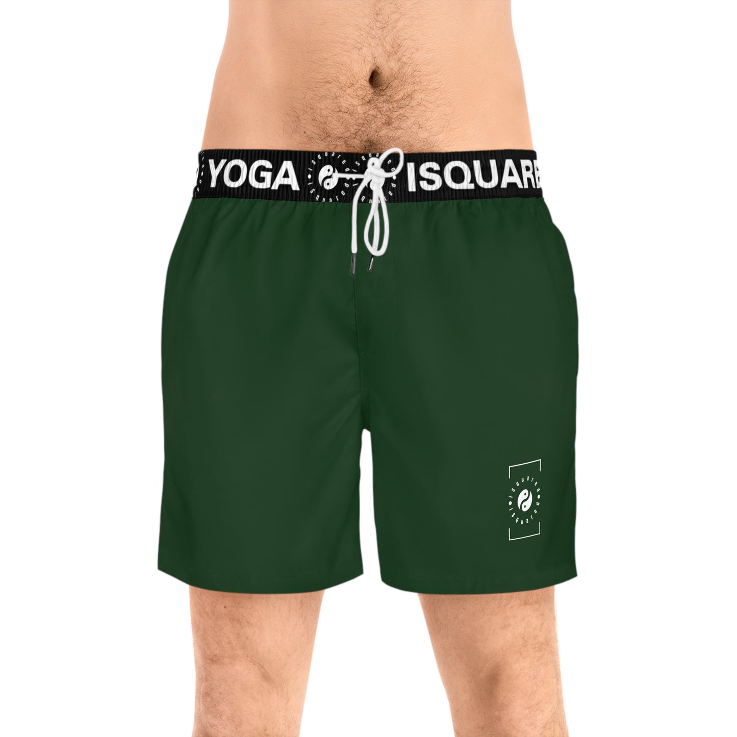 #153B1C Forest Green - Swim Shorts (Mid-Length) for Men