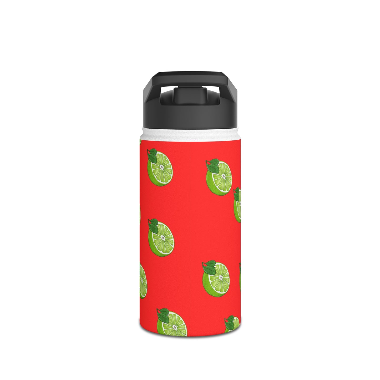 #FF3131 Bright Orange + Lime - Water Bottle