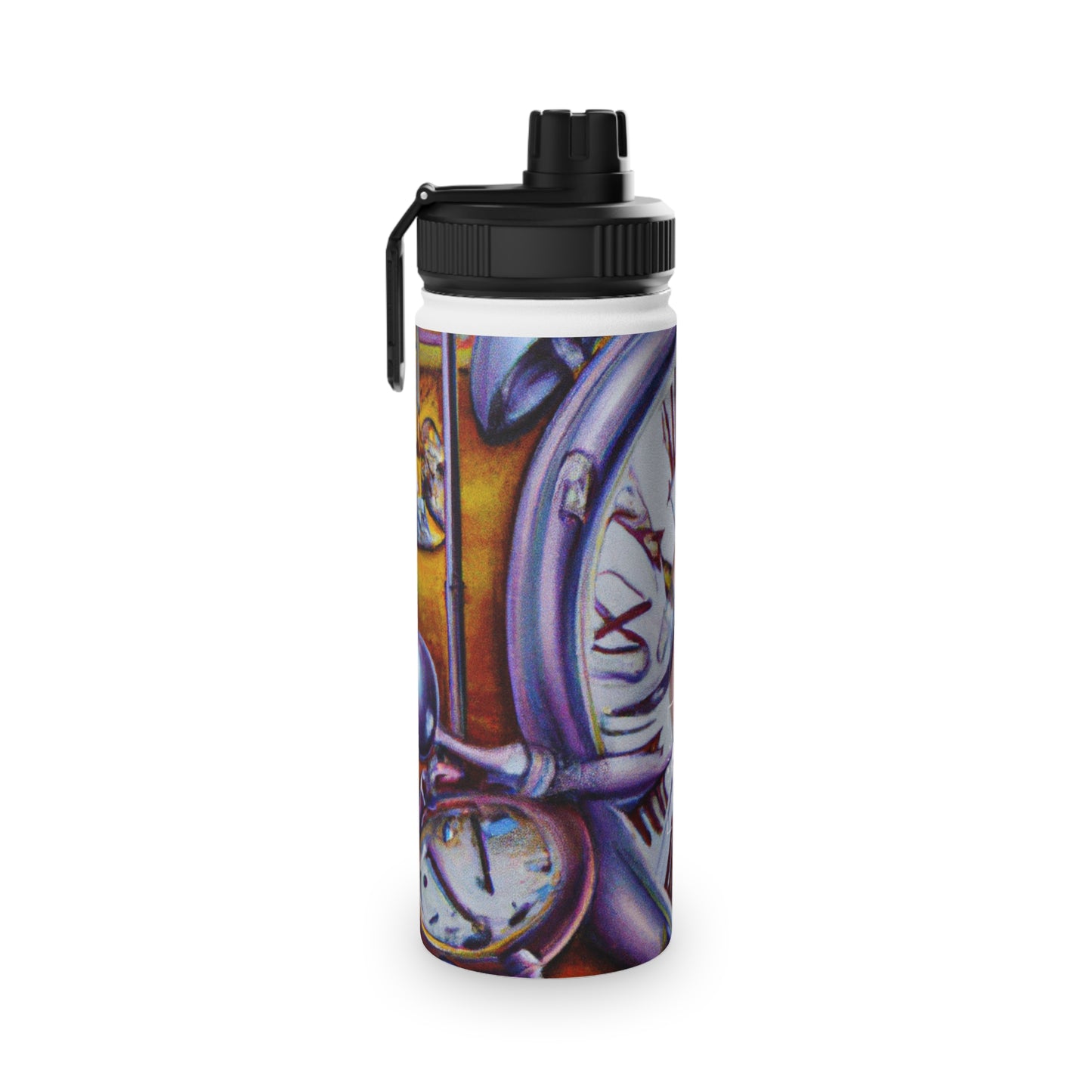 "Chrono Illusionist's Liquid Riddle" - Sports Water Bottle