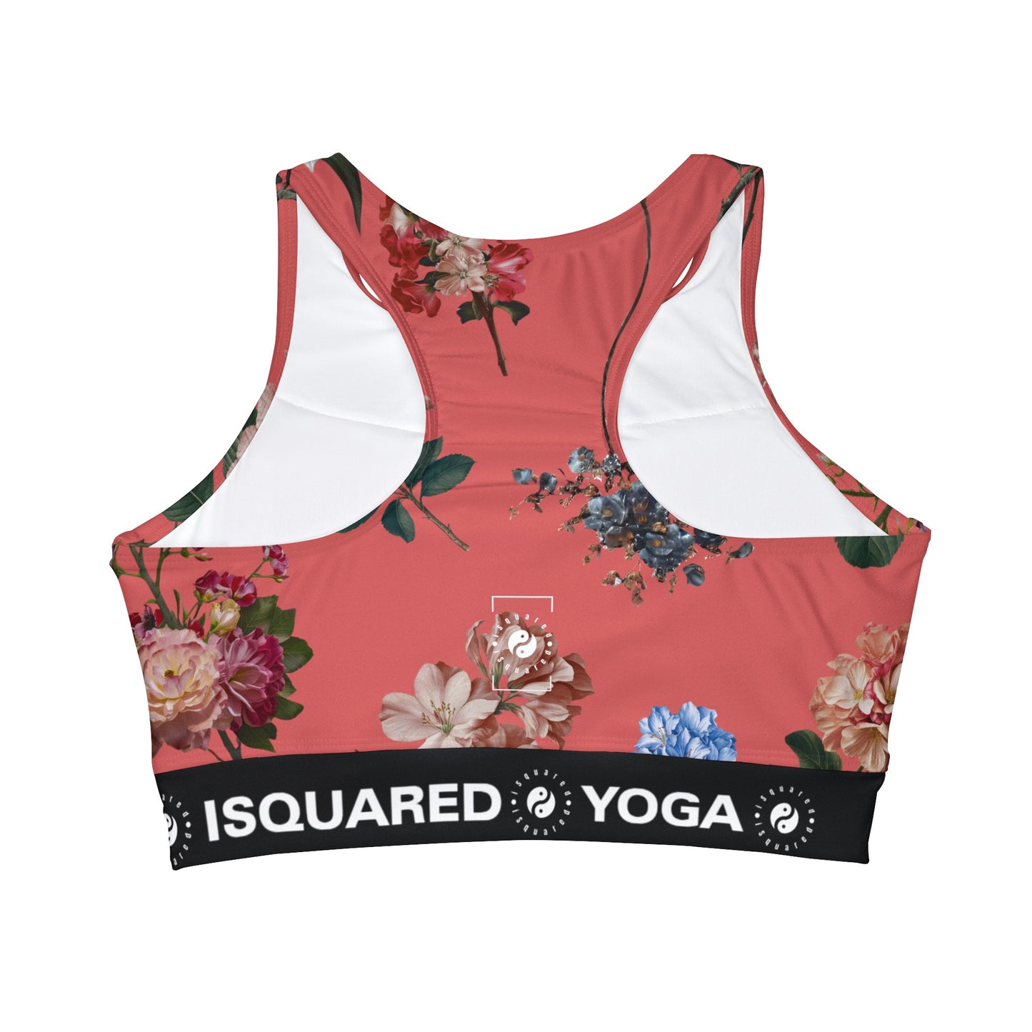 Botanicals on Coral - High Neck Crop Top