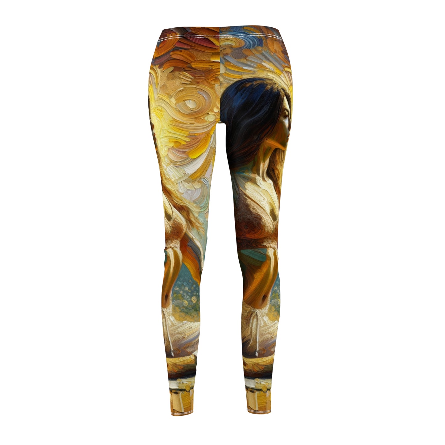 "Golden Warrior: A Tranquil Harmony" - Casual Leggings