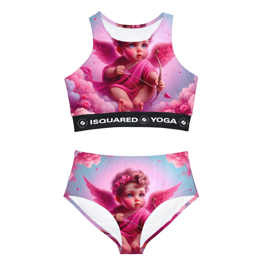 "Bold Blush : L'histoire d'amour d'un Cupidon" - Ensemble de bikini de yoga chaud