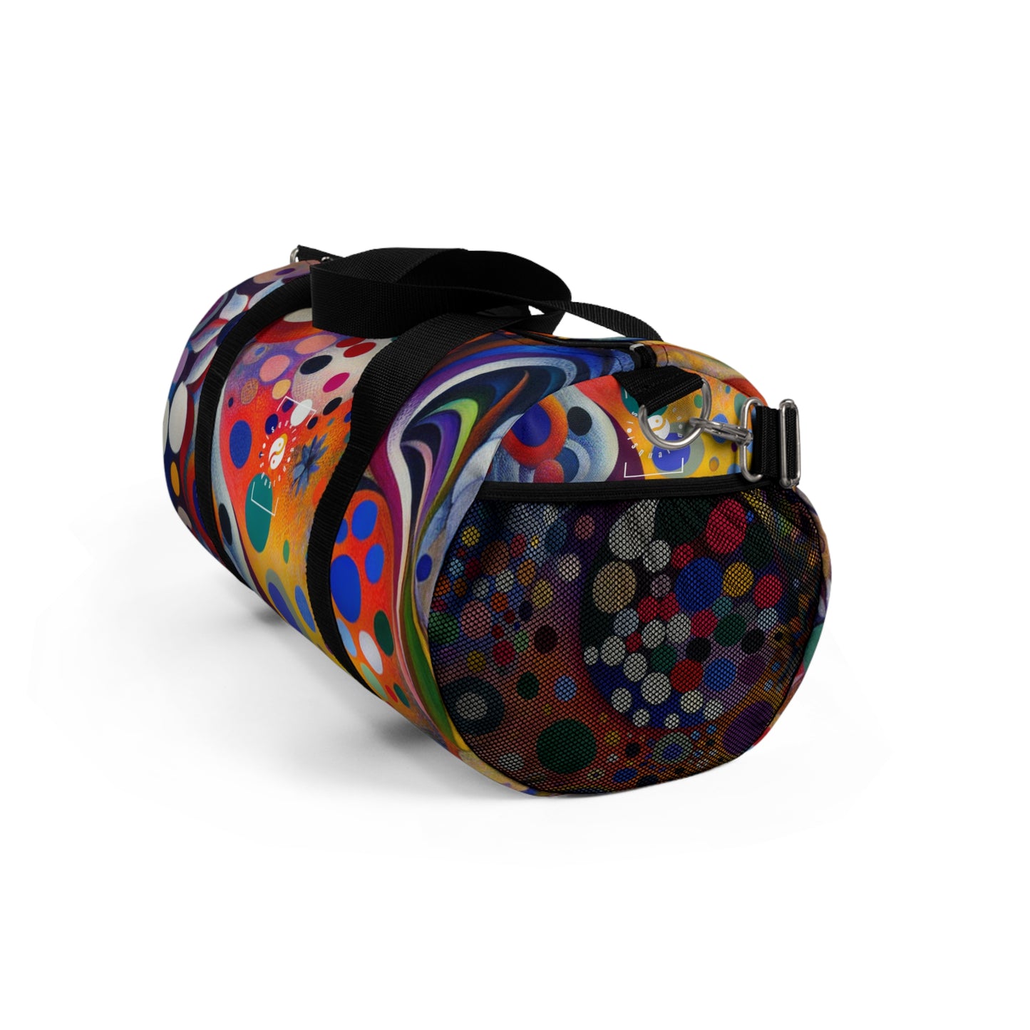 "Polka Petals in Yogic Surrealism: An Artistic Salute to Kusama and Kahlo" - Duffle Bag