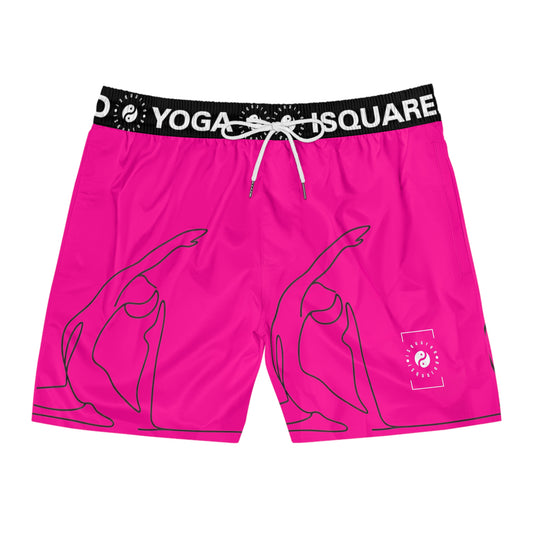 Line Art Pigeon Pose - Swim Shorts (Mid-Length) for Men