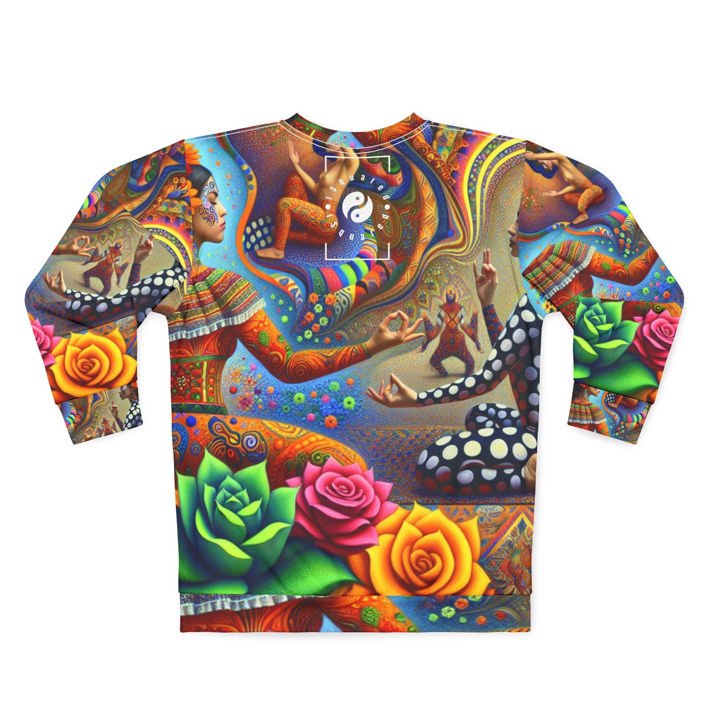 "Kahlo-Kusama Blossom Asanas: A Surreal Yoga Symphony" - Unisex Sweatshirt