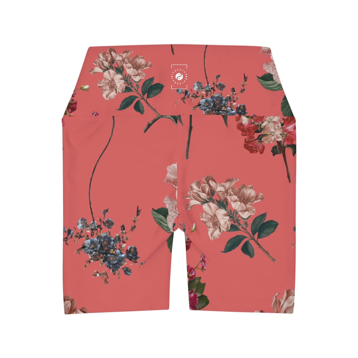 Botanicals on Coral - shorts