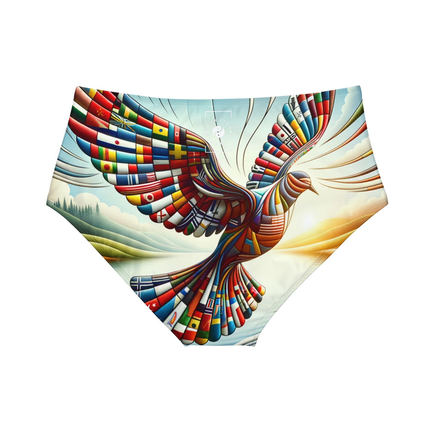 "Global Tapestry of Tranquility" - Bas de bikini taille haute