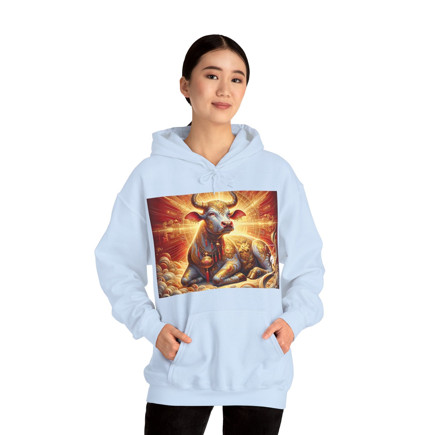 "Golden Euphoria: A Dance of the Divine Bovine" - Hoodie