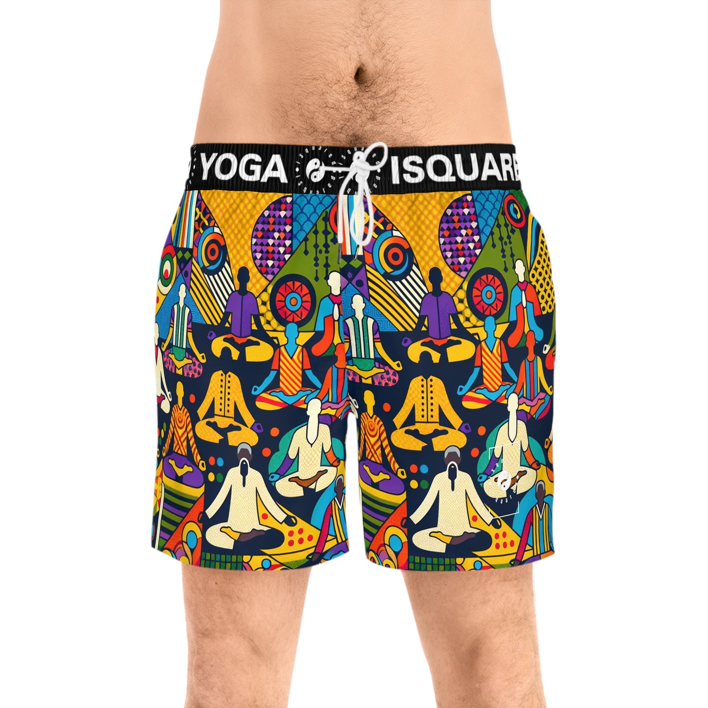 "Vibrant Sadana: Unleashing the Prana in Nouveau Réalité" - Swim Shorts (Mid-Length) for Men