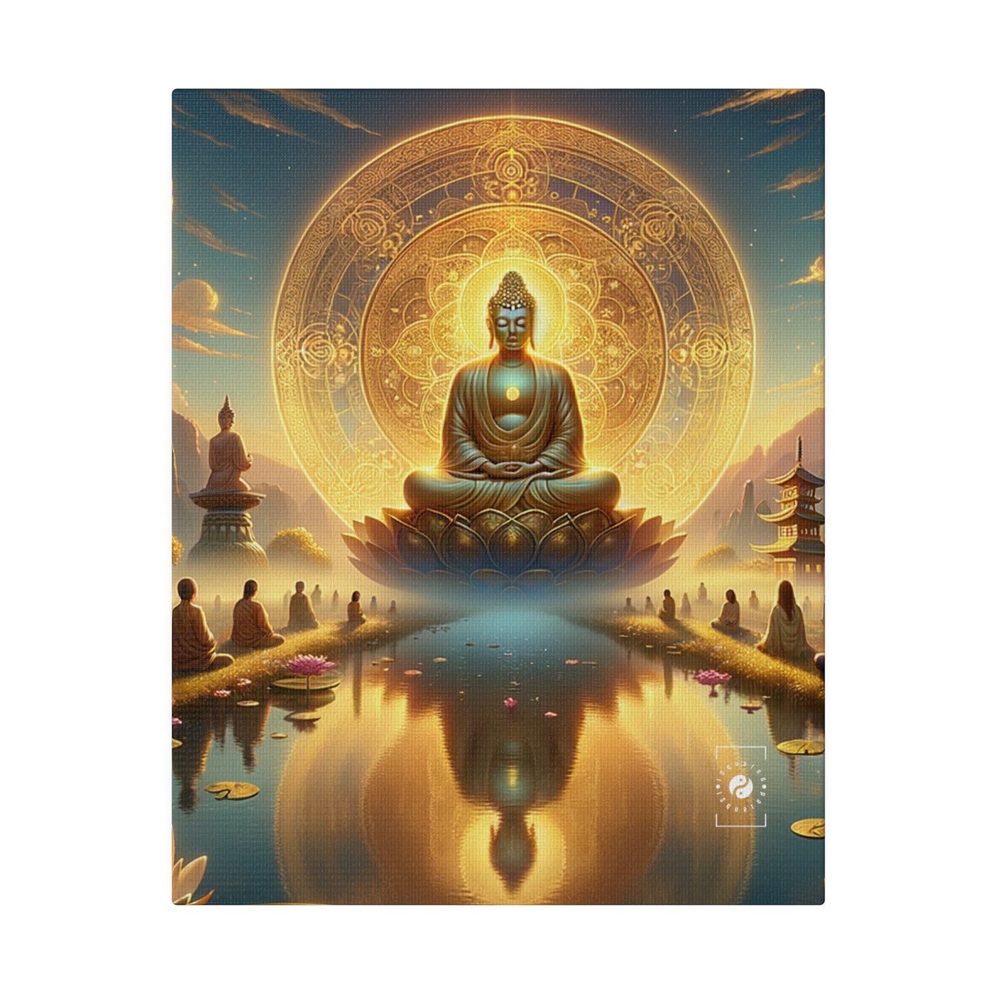 "Serenity in Transience: Illuminations of the Heart Sutra" - Art Print Canvas