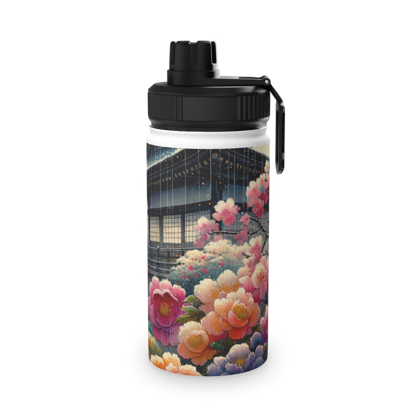 "Rain-drenched Sakura Spectrum" - Sports Water Bottle