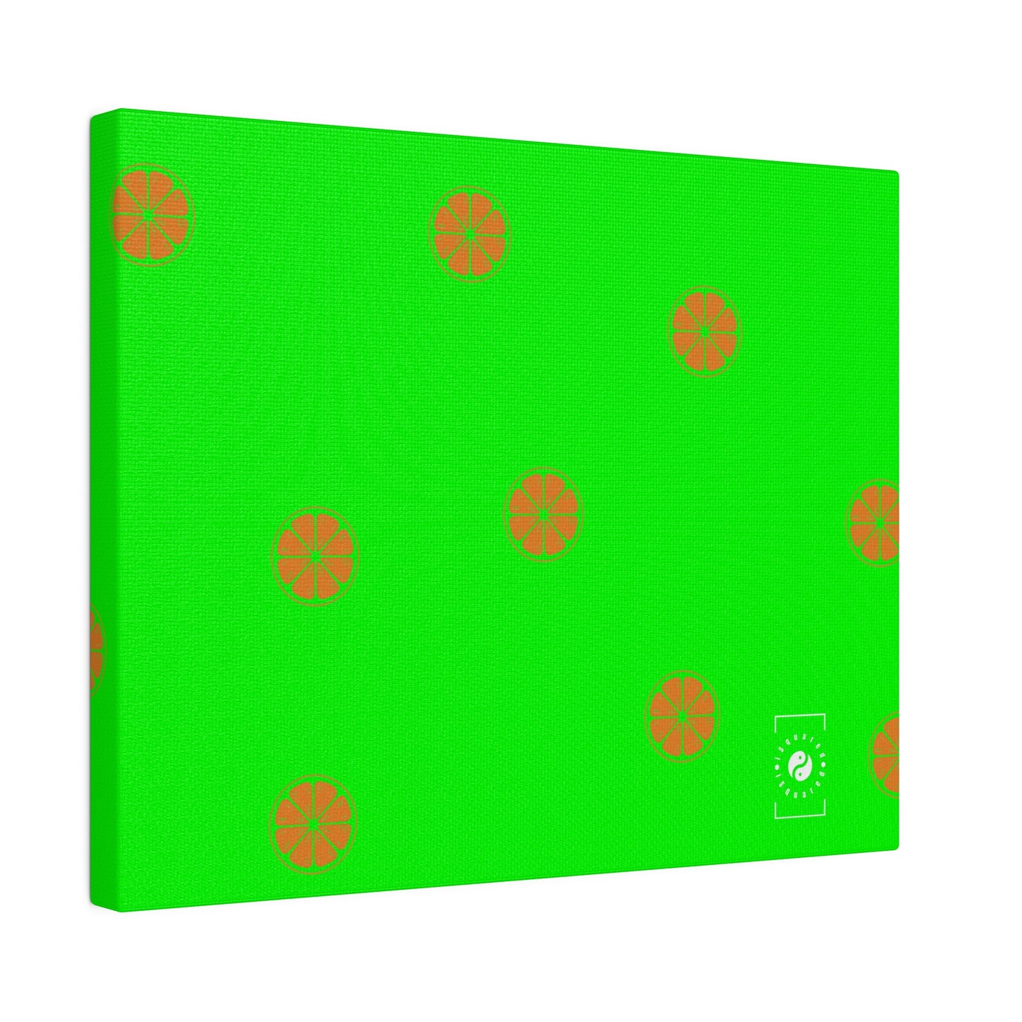 #05FD00 Lime Green + Mandarin - Art Print Canvas