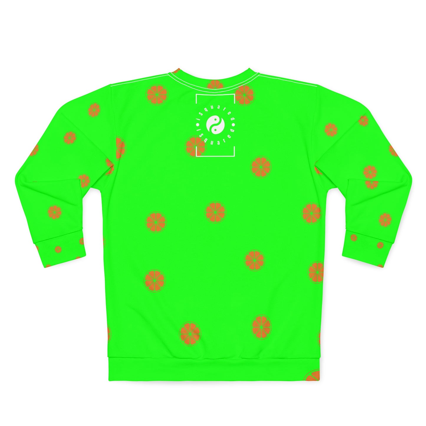 #05FD00 Lime Green + Mandarin - Unisex Sweatshirt