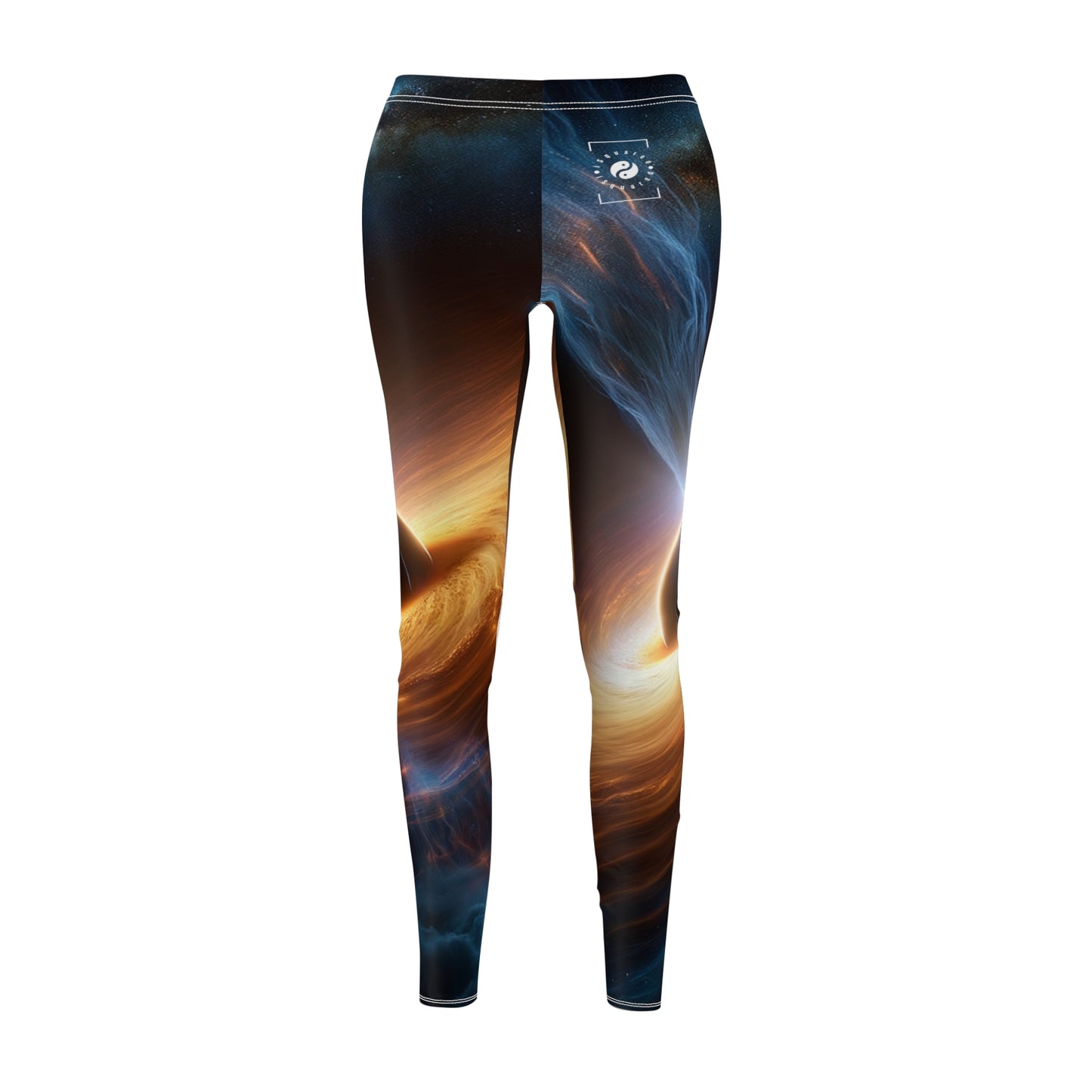 "Discs of Illumination: Black Hole Reverie" - Casual Leggings