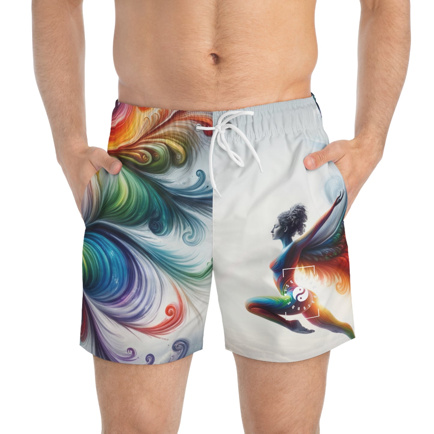 "Yogini's Rainbow Flight" - Swim Trunks for Men